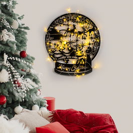 Wallity XMASBLACK - 025 Accesorio decorativo de pared de metal negro